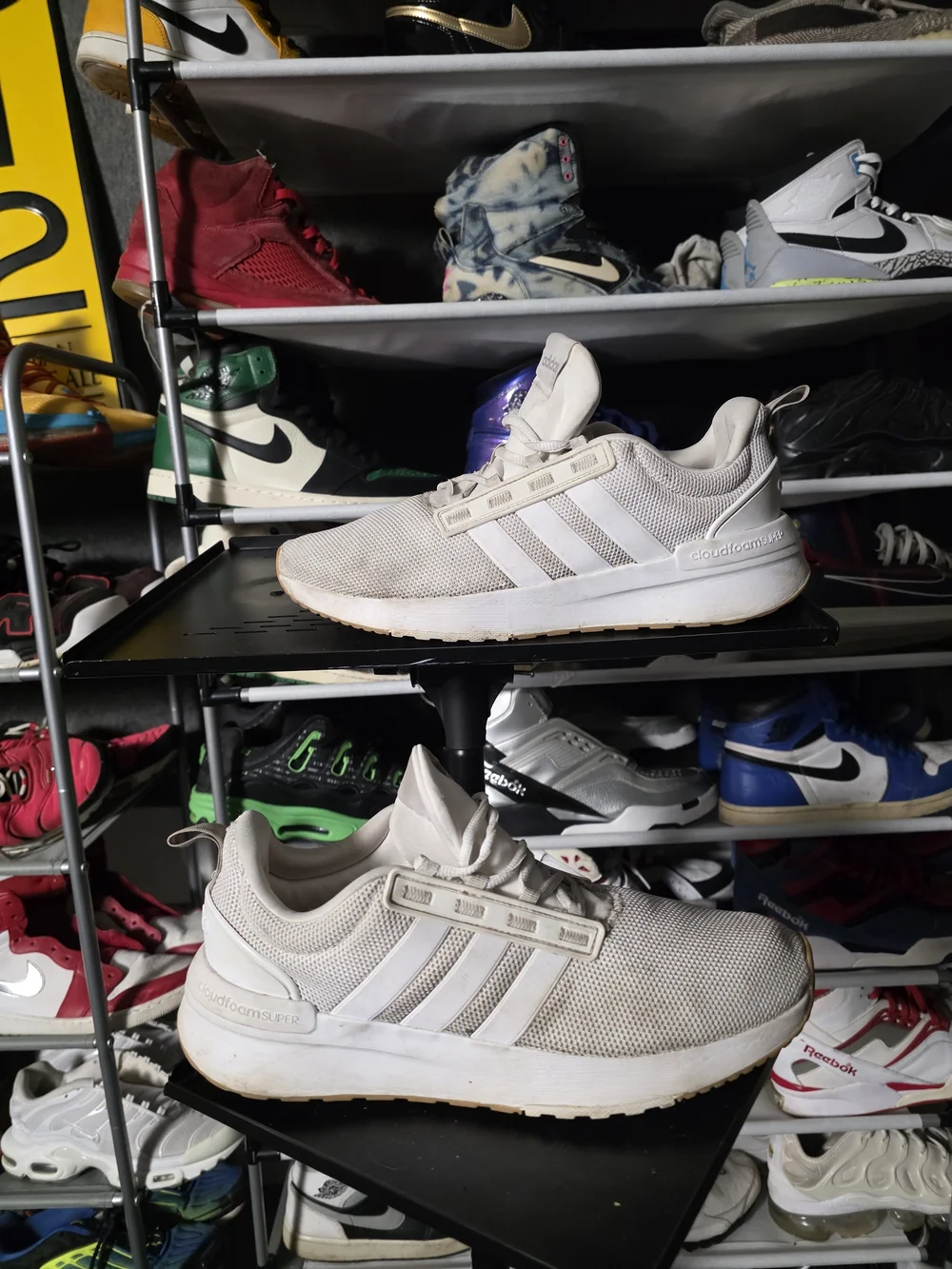 🔥 Adidas Super Cloudfoam Men Size 10.5 White Running Sneakers